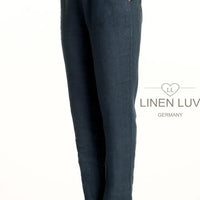 Linen Luv-PT709-158-French Linen Pant-Dark Slate - The Coach Pyramids