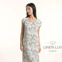 Linen Luv-TP1731P-9-French Linen  Dress Print-Beige - The Coach Pyramids