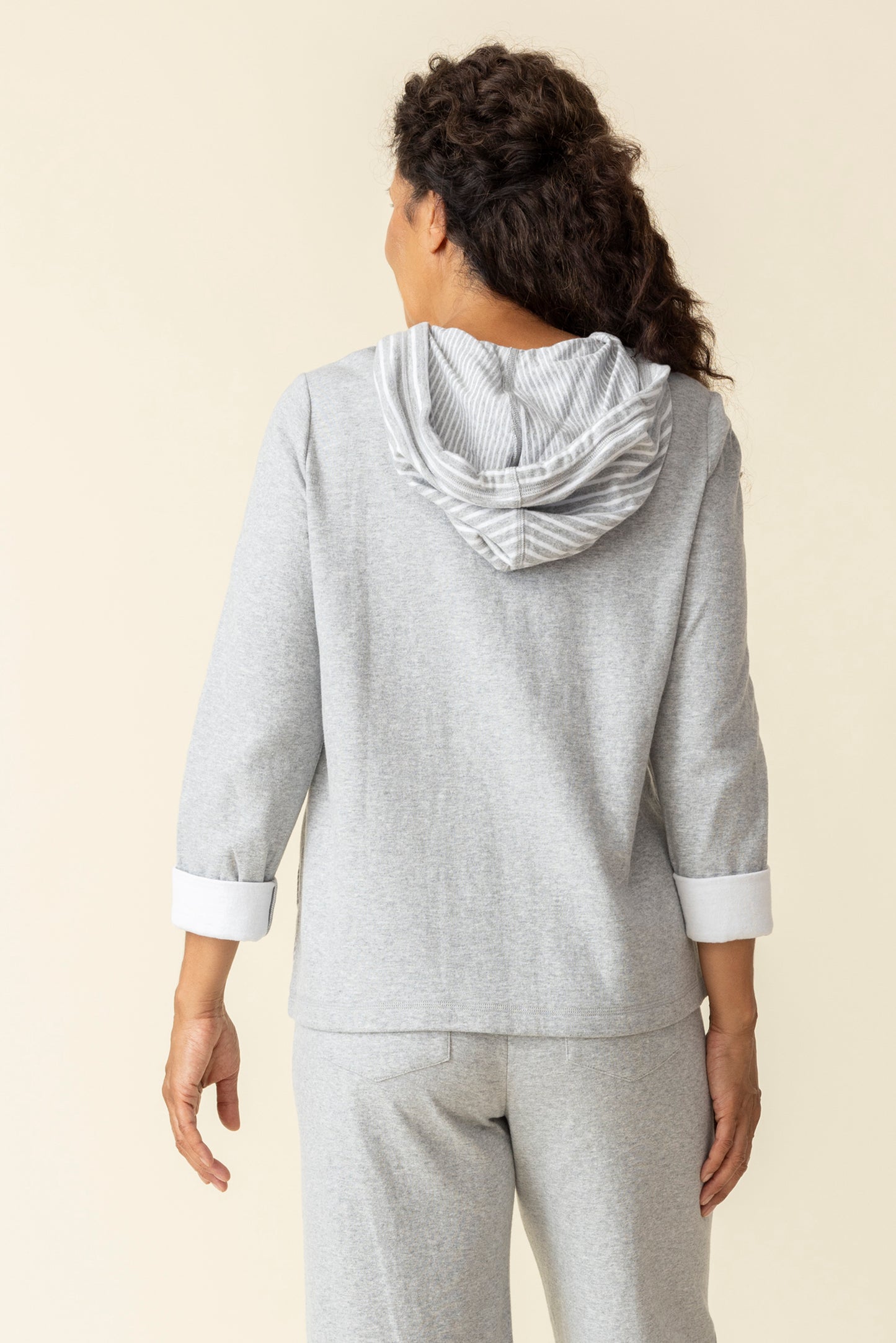 Habitat Spring/Summer 2025-H51926-Mixed Stripe Hoodie-Gull - The Coach Pyramids