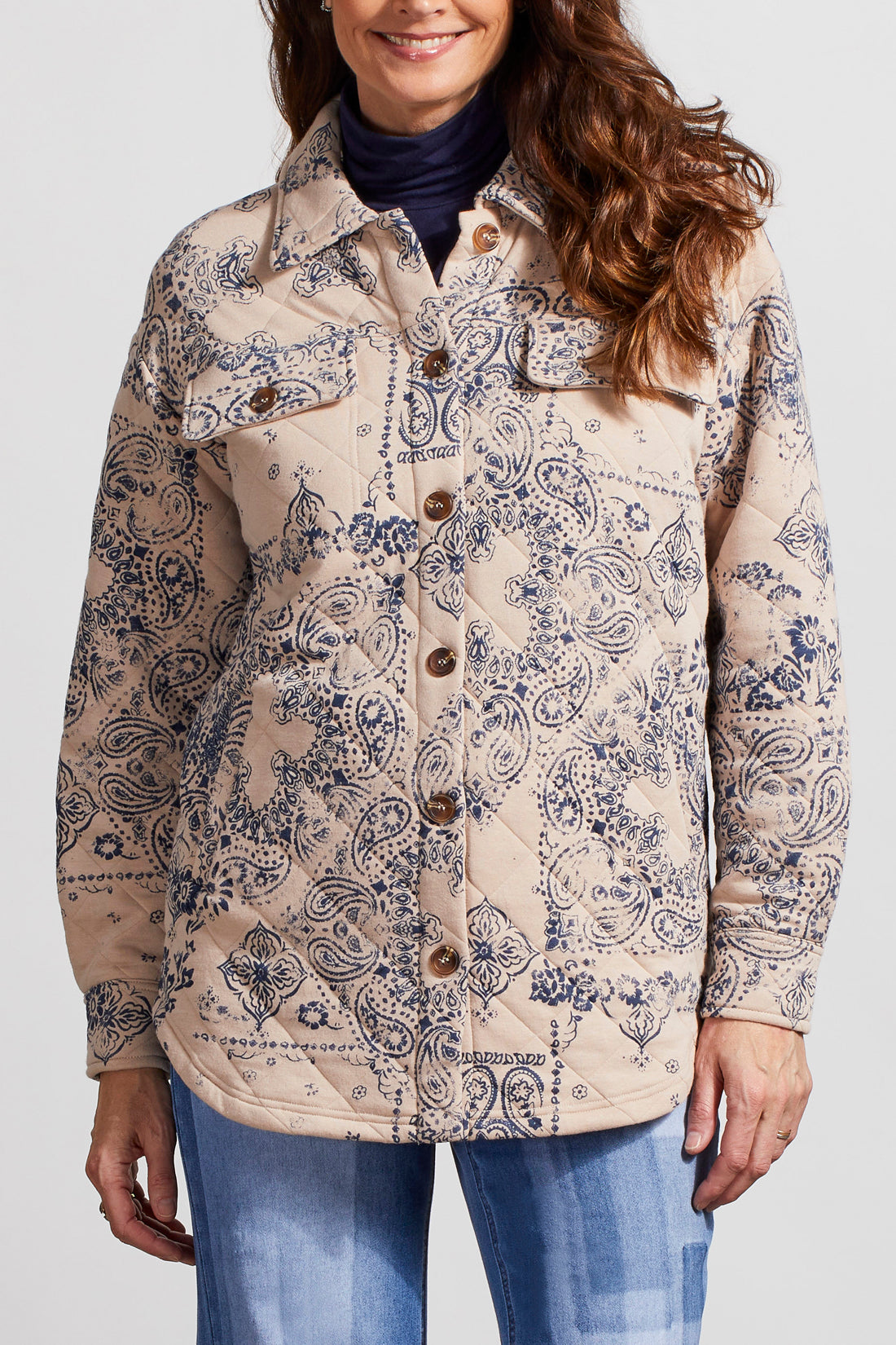 Tribal  Fall/Winter 2023-53200/4913 -Shacket- Blue Sky - The Coach Pyramids