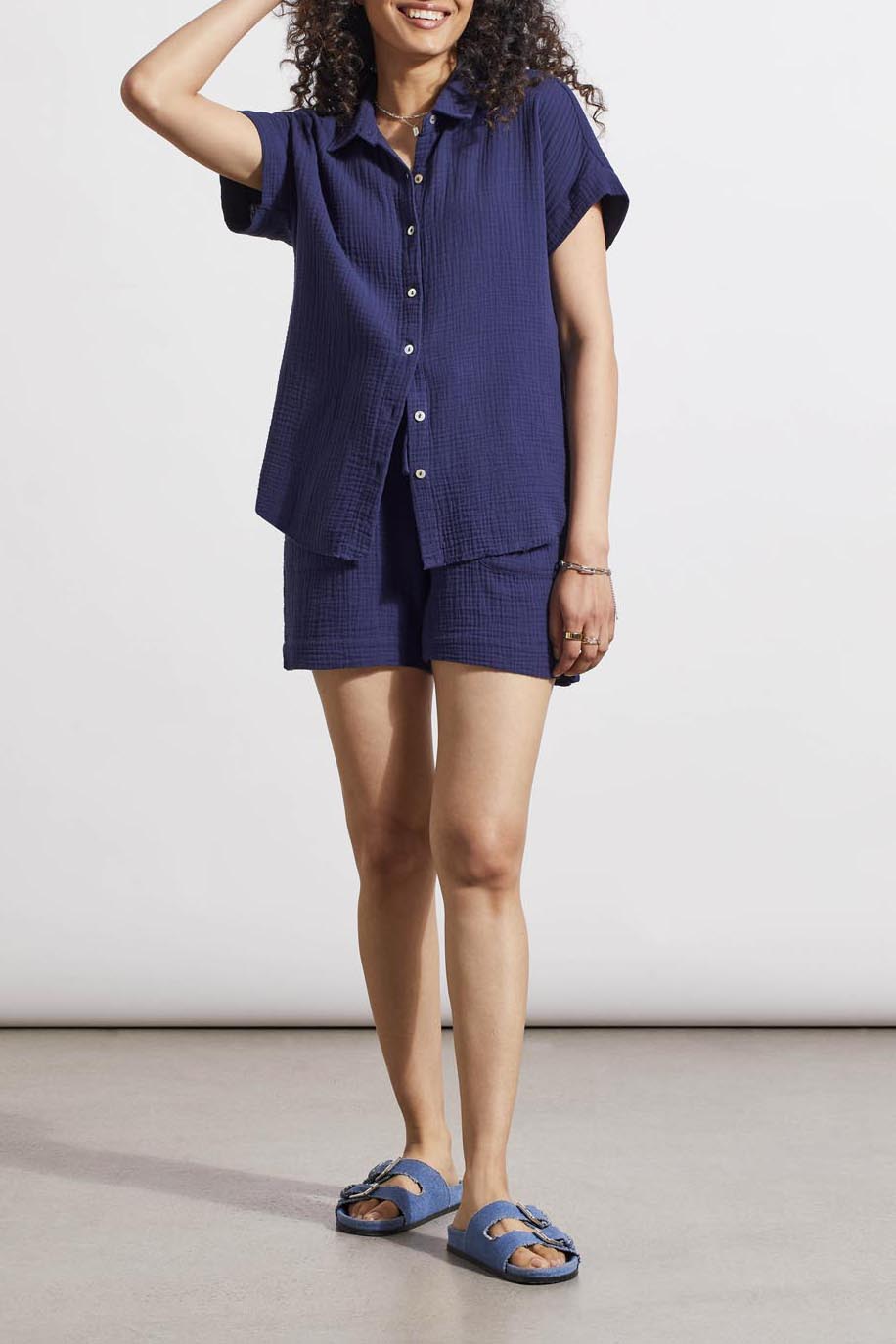 Tribal  Spring/Summer 2024-5345O-4555-Shirt W/Raw Edge Hem-Nautical - The Coach Pyramids