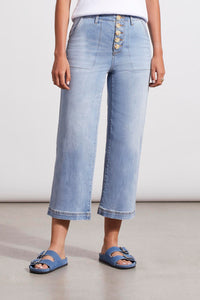 Tribal  Spring/Summer 2024-5377O-292-Crop Wide Jeans-Beach Wash - The Coach Pyramids