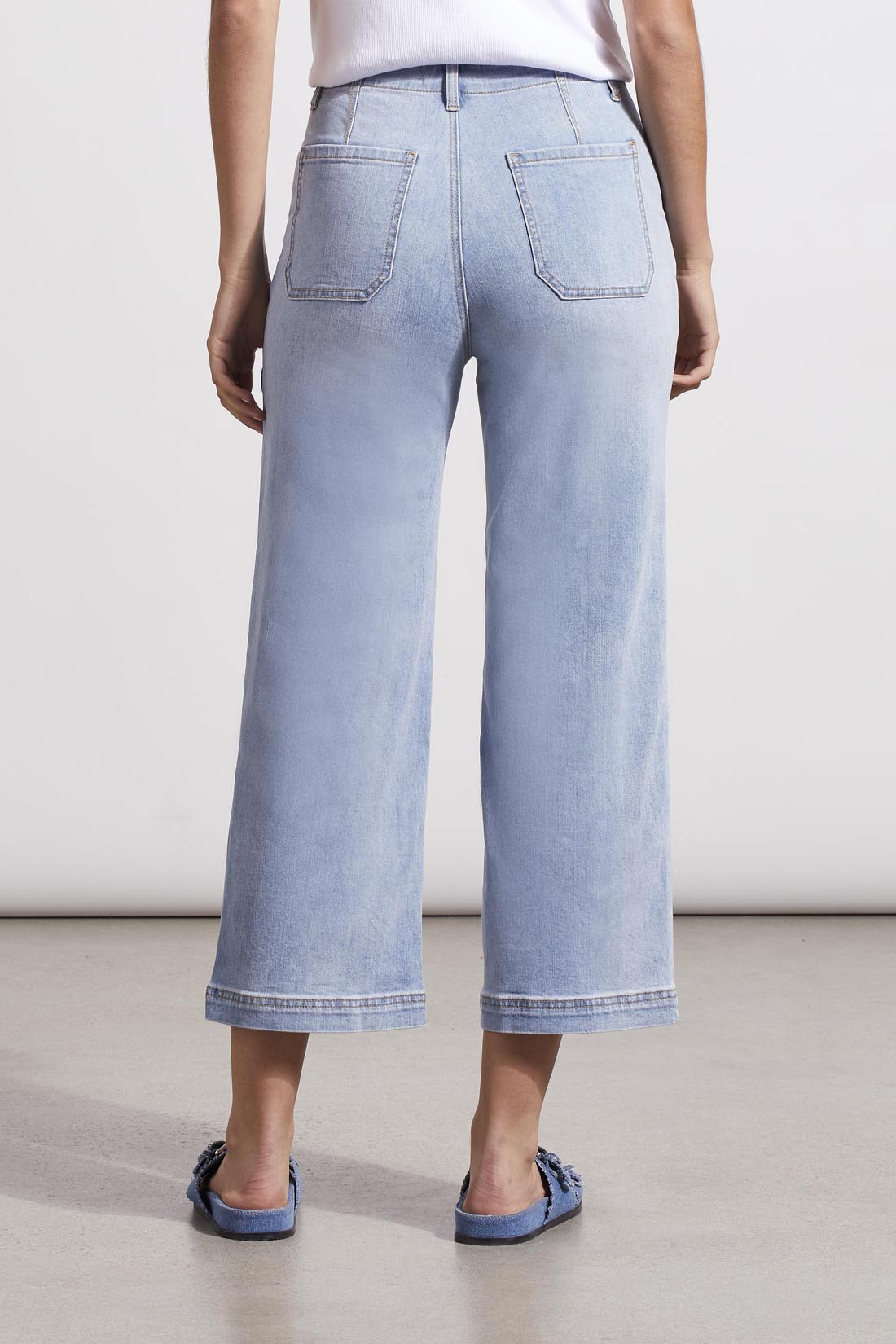 Tribal  Spring/Summer 2024-5377O-292-Crop Wide Jeans-Beach Wash - The Coach Pyramids
