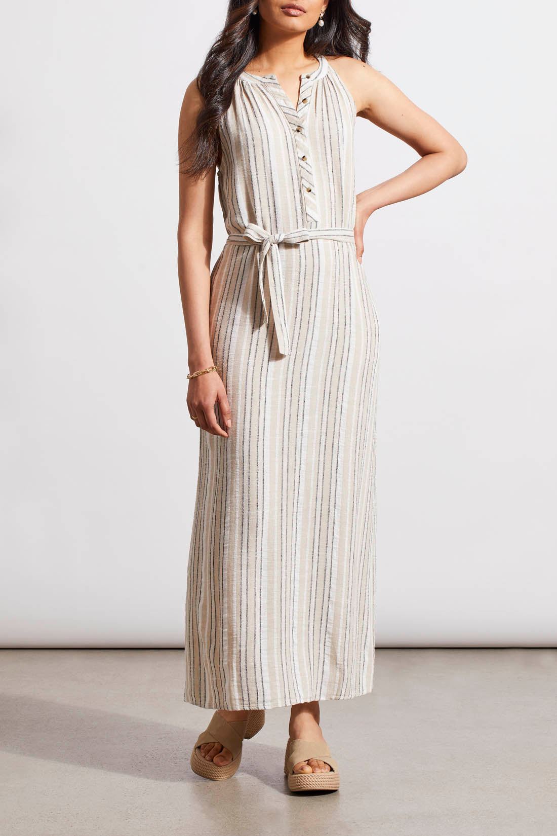 Tribal  Spring/Summer 2024-5387O/4400-Dress W/Removable Sash-French Oak - The Coach Pyramids