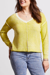 Tribal  Spring/Summer 2024-5394O-4739-V Neck Sweater-Apple Green - The Coach Pyramids