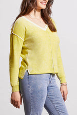 Tribal  Spring/Summer 2024-5394O-4739-V Neck Sweater-Apple Green - The Coach Pyramids