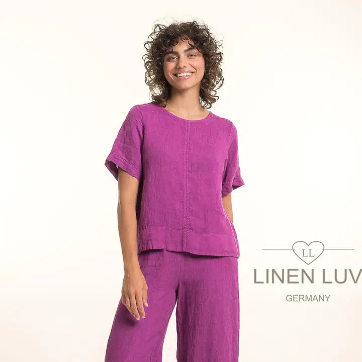 Linen Luv-TP1710-136-French Linen Blouse-Orchidea - The Coach Pyramids