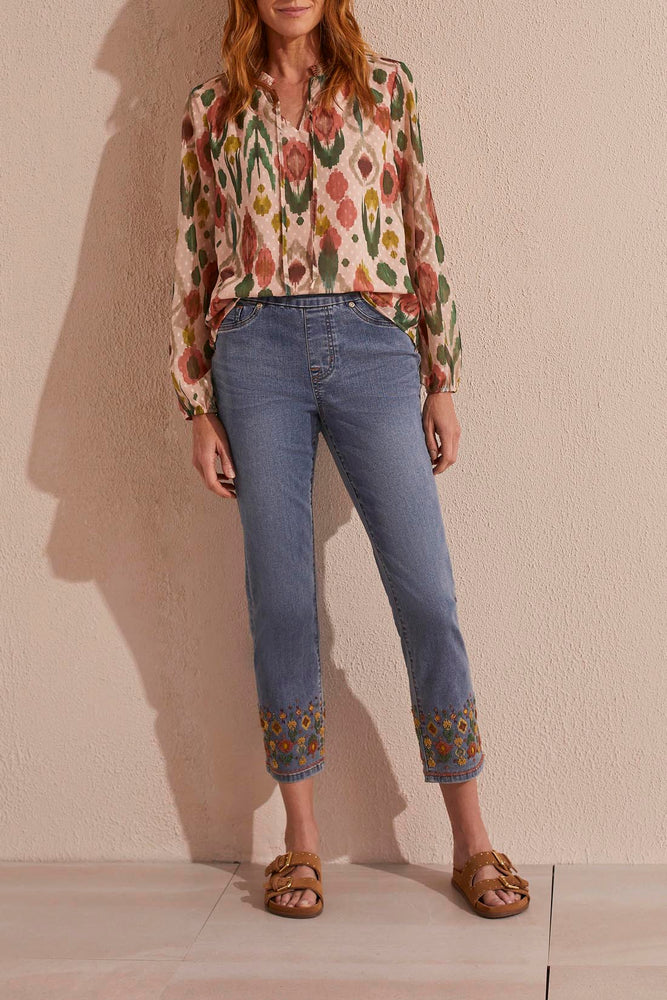 Tribal  Spring/Summer 2024-5462O-2020-Jeans W/Hem Embroidery-DK Vintage - The Coach Pyramids