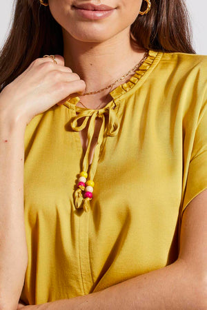 Tribal  Spring/Summer 2024 5483O/1229-Blouse W/Beads-Limoncello - The Coach Pyramids