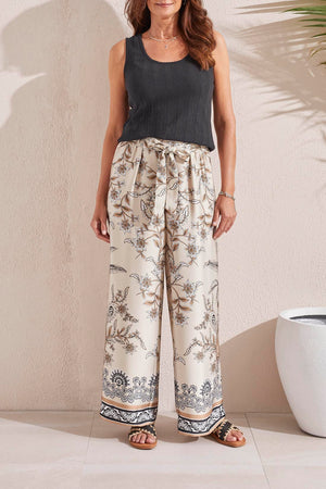 Tribal  Spring/Summer 2024 5498O/4956-Print Flowy Pant-French Oak - The Coach Pyramids