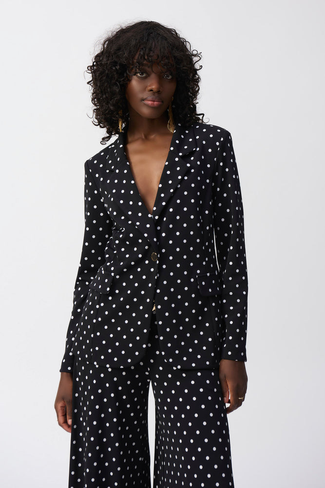 Joseph Ribkoff Fall 2025-251051-110-Blazer-Black/Vanilla - The Coach Pyramids