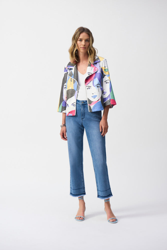Joseph Ribkoff Fall 2025-251909-2539-Jacket-Vanilla/Multi - The Coach Pyramids