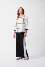 Joseph Ribkoff Fall 2025-251918-1846-Tunic-Vanilla/Black - The Coach Pyramids
