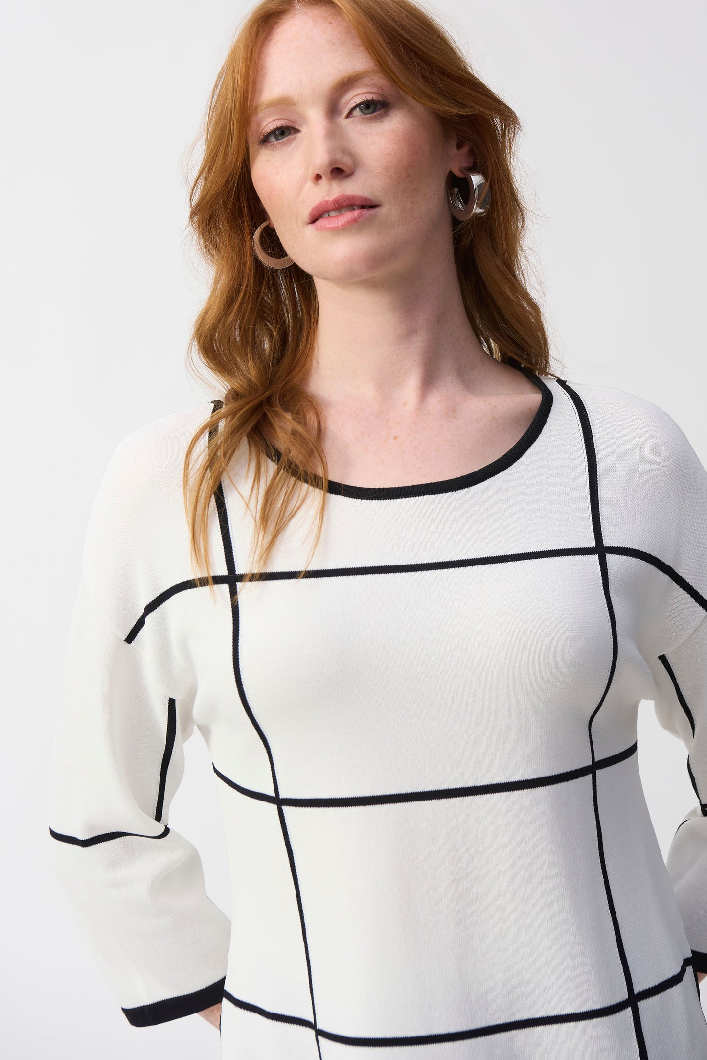 Joseph Ribkoff Fall 2025-251918-1846-Tunic-Vanilla/Black - The Coach Pyramids