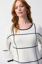 Joseph Ribkoff Fall 2025-251918-1846-Tunic-Vanilla/Black - The Coach Pyramids