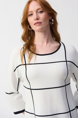 Joseph Ribkoff Fall 2025-251918-1846-Tunic-Vanilla/Black - The Coach Pyramids