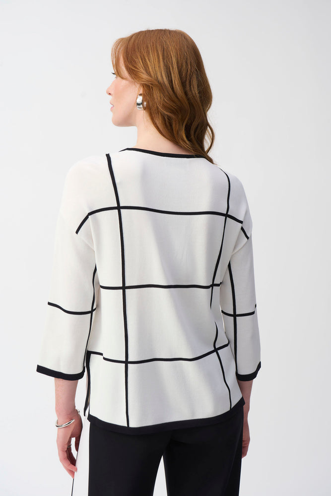 Joseph Ribkoff Fall 2025-251918-1846-Tunic-Vanilla/Black - The Coach Pyramids