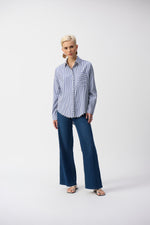 Joseph Ribkoff Fall 2025-251942-2230-Blouse-Midnight Blue/White - The Coach Pyramids