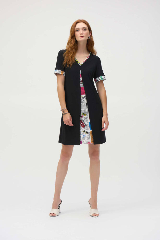 Joseph Ribkoff Summer 2025-252026-178-Dress-Black/Multi