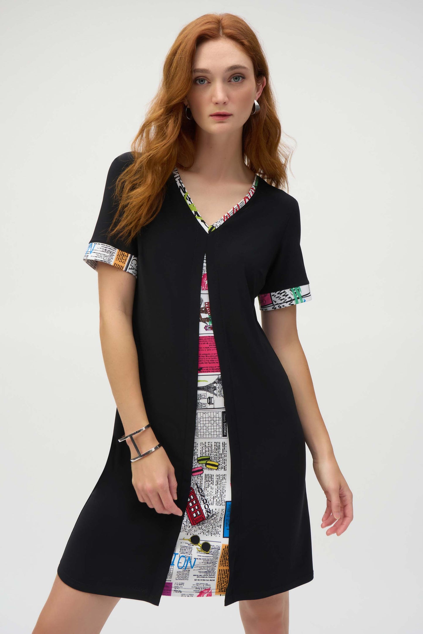 Joseph Ribkoff Summer 2025-252026-178-Dress-Black/Multi - The Coach Pyramids