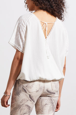 Tribal  Spring/Summer 2024 5517O/4980-Raglan Top Wear 2 Ways-White - The Coach Pyramids