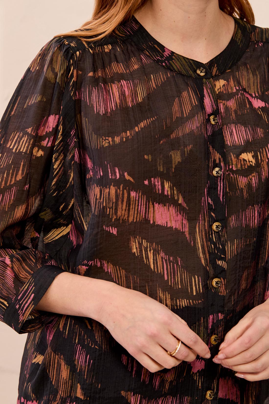 Tribal-Dolman Sleeve Wide Blouse-5539O-0002-Black - The Coach Pyramids