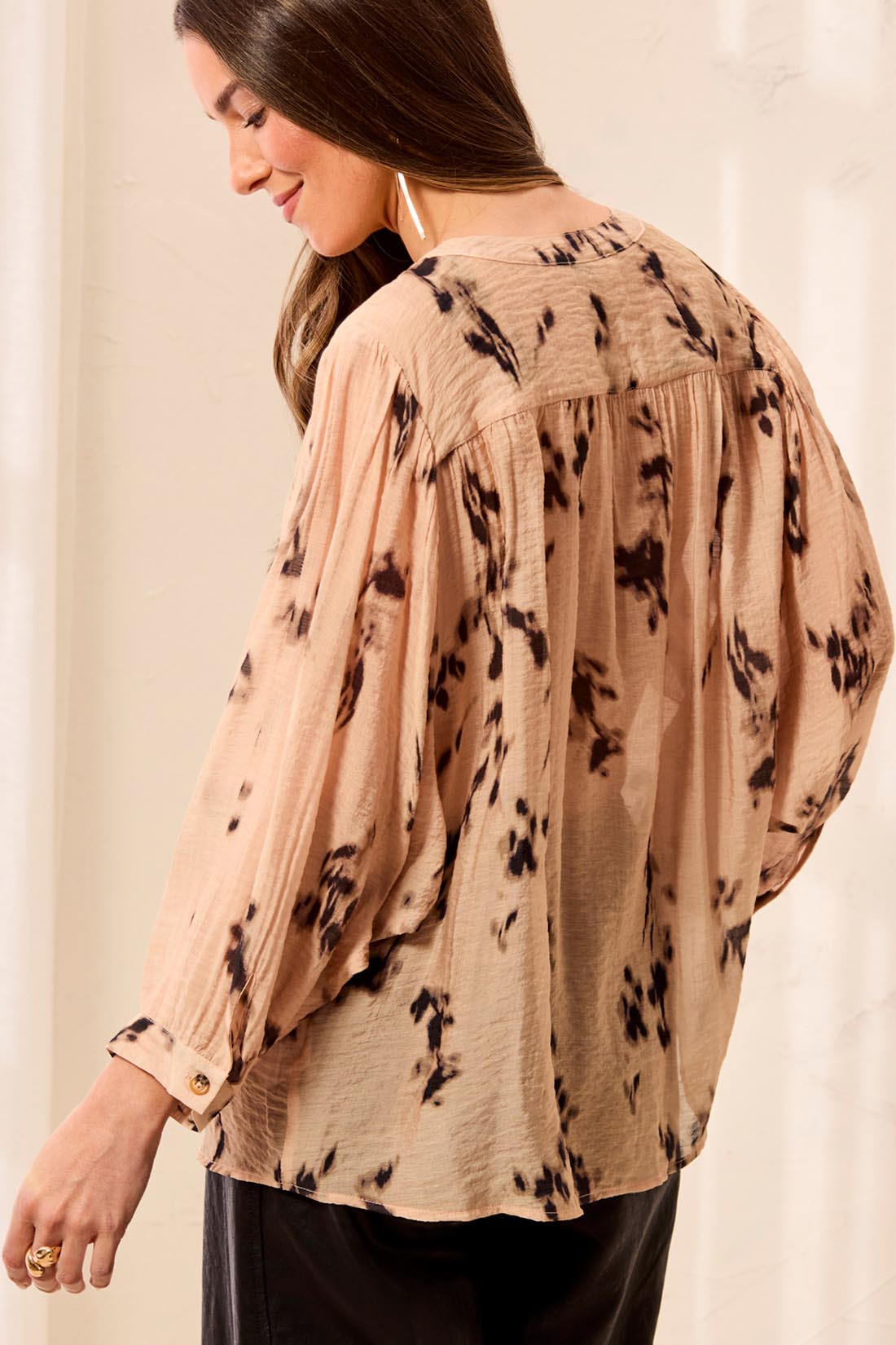 Tribal-Dolman Sleeve Wide Blouse-5539O-2167-Suede - The Coach Pyramids