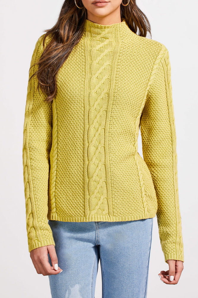 Tribal Fall 2024-5553O/0772-Funnel Neck Sweater-Pistachio