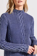 Tribal Fall 2024-5553O/3146-Funnel Neck Sweater-Blue Jay