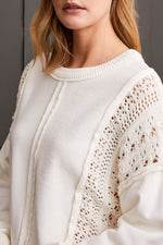 Tribal Fall 2024-5555O/1397-Crew Neck Raglan Pull Over-Egg Shell