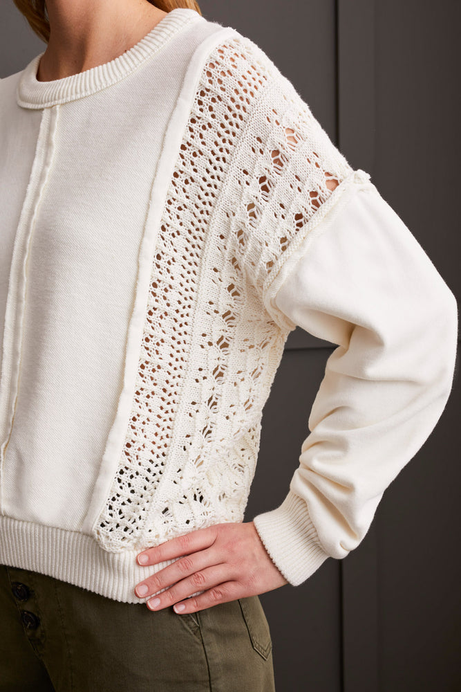 Tribal Fall 2024-5555O/1397-Crew Neck Raglan Pull Over-Egg Shell