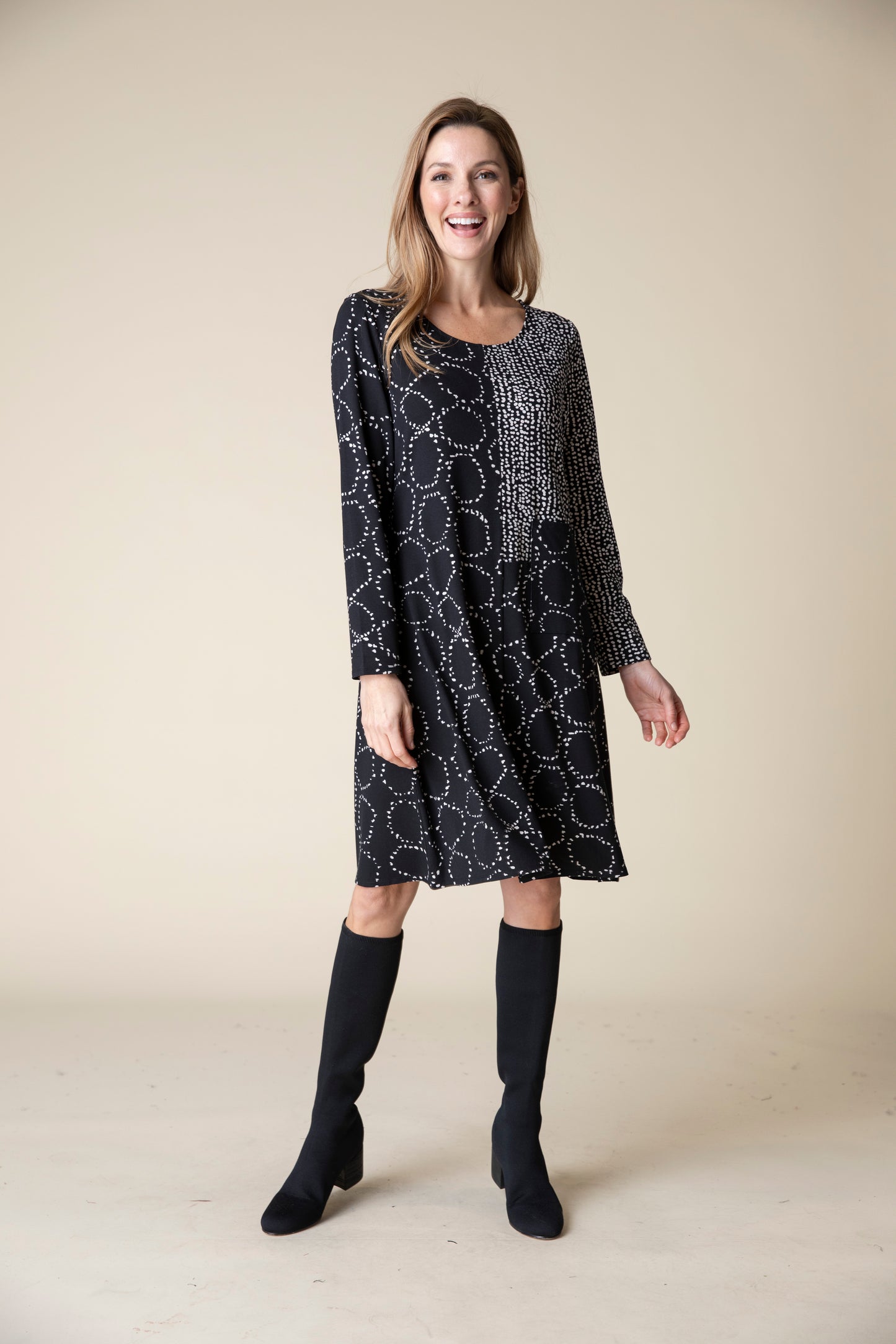 Habitat Fall 2024-H55581-Patch Pocket Dress-Black - The Coach Pyramids