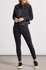 Tribal Fall 2024-5559O/3009-Hugging Skinny Ankle Jeans-Dusty Black