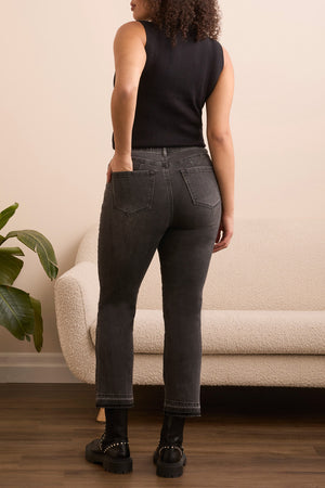 Tribal Fall 2025-5560O-2020-Sophia Curvy Micro Flare Jeans-Black Mist - The Coach Pyramids