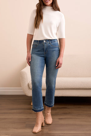 Tribal Fall 2025-5560O-2020-Sophia Curvy Micro Flare Jeans-True Vintage - The Coach Pyramids