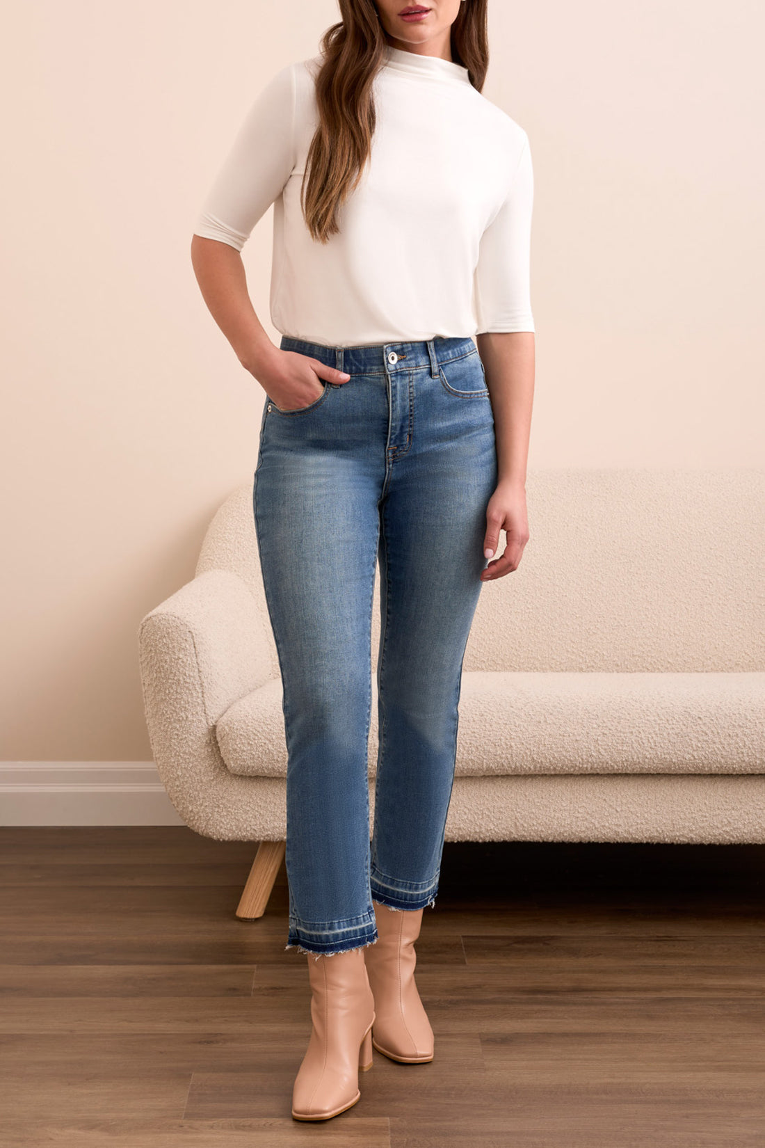 Tribal Fall 2025-5560O-2020-Sophia Curvy Micro Flare Jeans-Deep Water - The Coach Pyramids