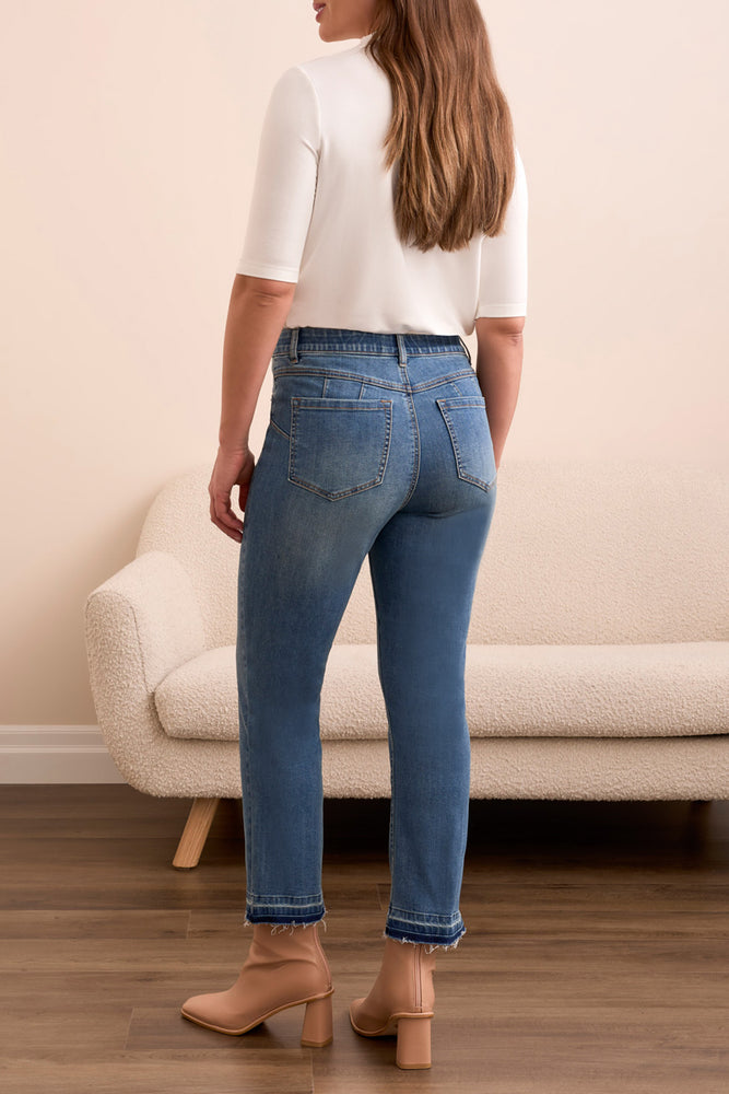 Tribal Fall 2025-5560O-2020-Sophia Curvy Micro Flare Jeans-Deep Water - The Coach Pyramids