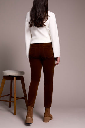 Tribal Fall 2025-5580O-4989-Micro Cord Audrey Pull On Slim Ankle Pants-DK Anise - The Coach Pyramids