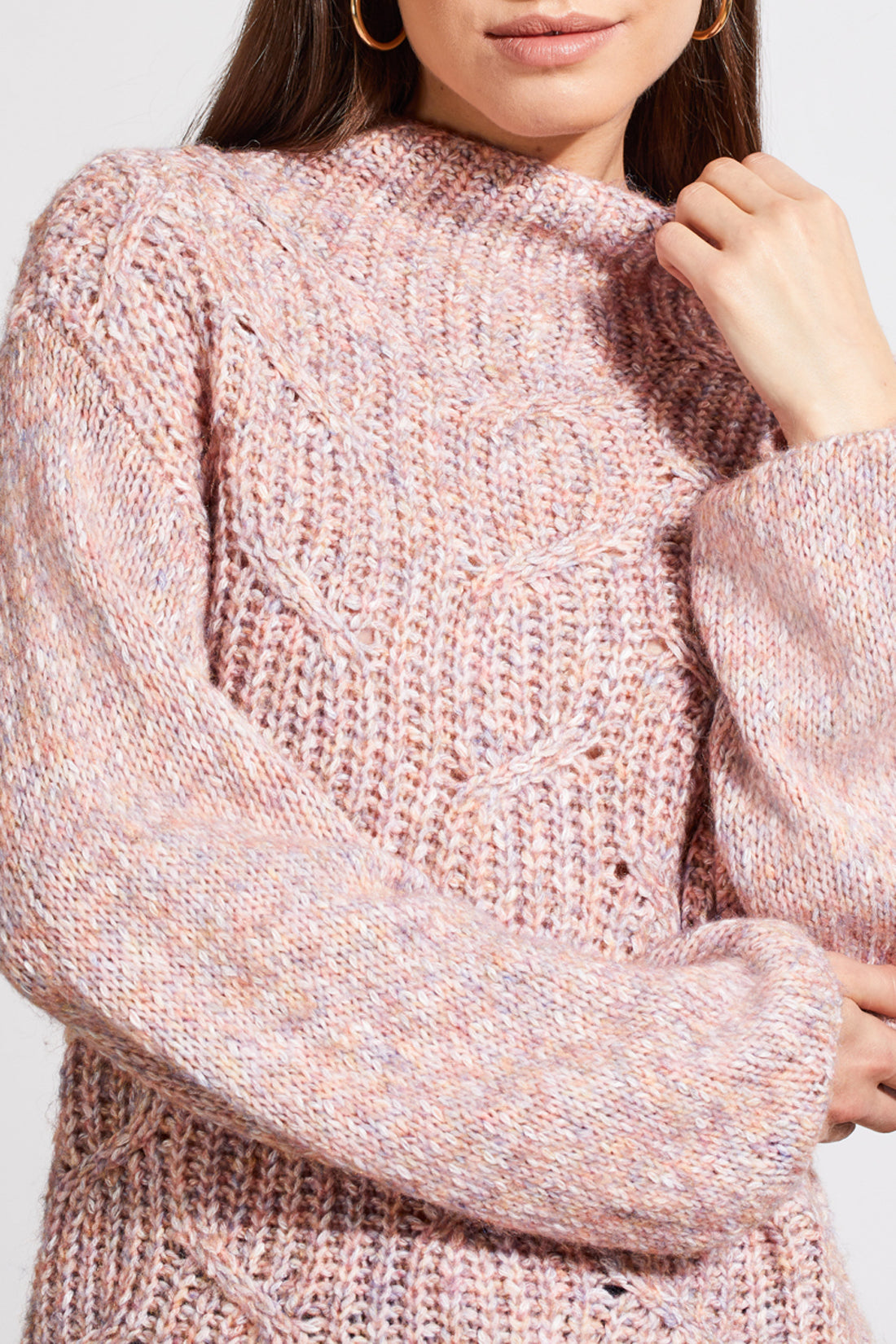 Tribal Fall 2024-5583O/2323-Funnel Neck Over Size Sweater-Deep Rose - The Coach Pyramids