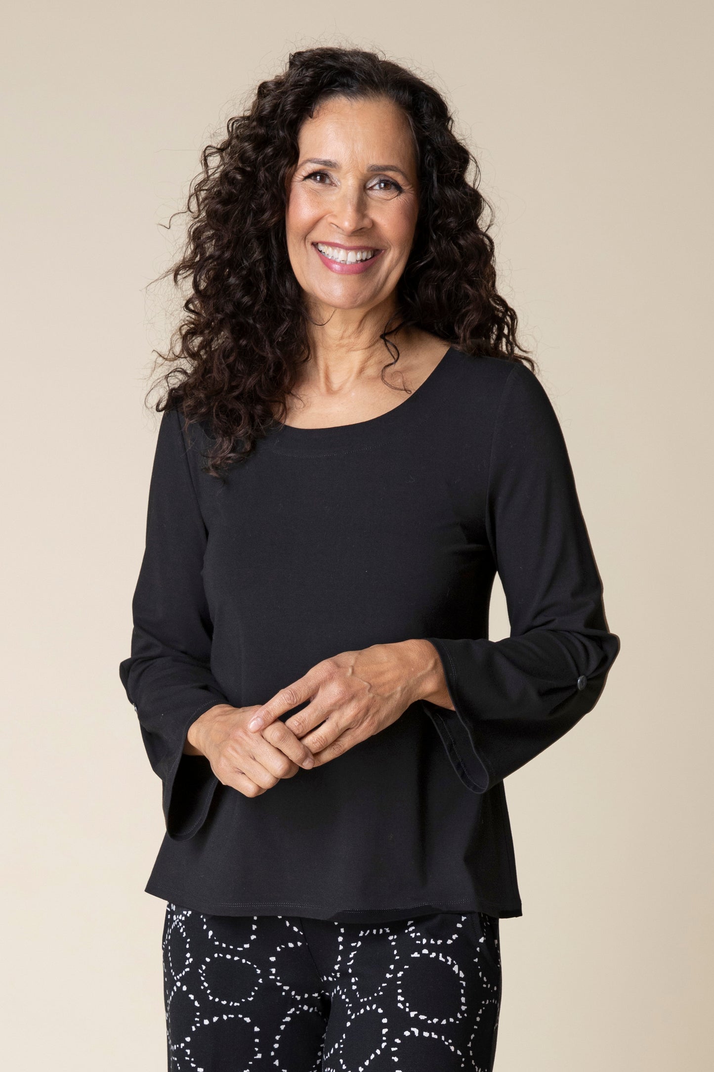 Habitat Fall 2024-H55921-Pleated Sleeve Tee-Black - The Coach Pyramids