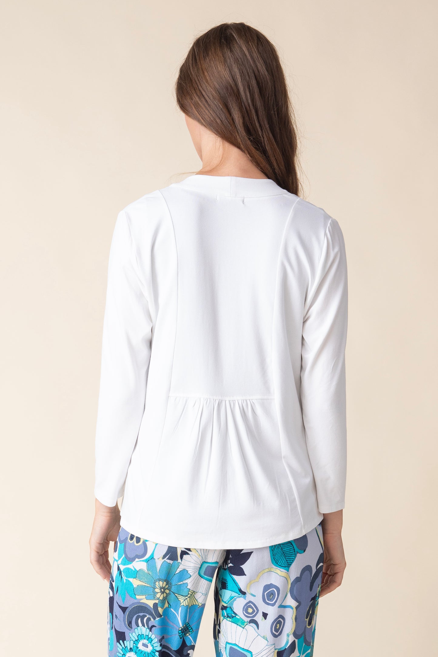 Habitat Spring/Summer 2025-H55930S5-Shirred Back Open Front Jacket-White - The Coach Pyramids