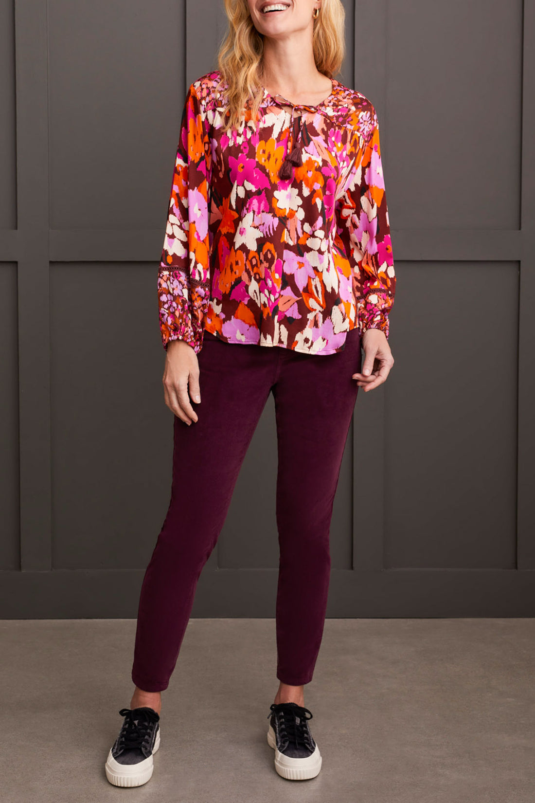 Tribal Fall 2024-5619O/3122-Combo Print Blouse-Rum - The Coach Pyramids