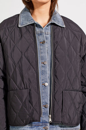 Tribal Fall 2024-5631O/0002-Fooler Bomber/Quilted Jacket-Black