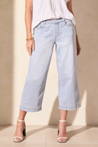 Tribal Spring/Summer 2025-5708O-2020-Audrey Pull On Flare Jeans W/Pockets-LT Surf - The Coach Pyramids