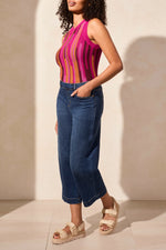 Tribal Spring/Summer 2025-5708O-2020-Audrey Pull On Flare Jeans W/Pockets-Stormy Blue