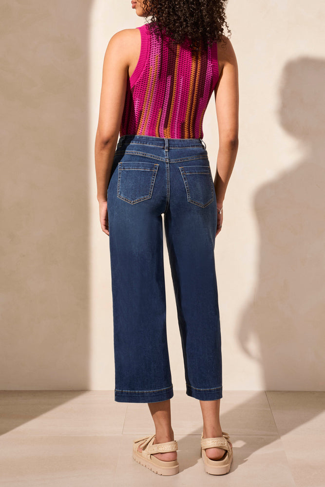 Tribal Spring/Summer 2025-5708O-2020-Audrey Pull On Flare Jeans W/Pockets-Stormy Blue