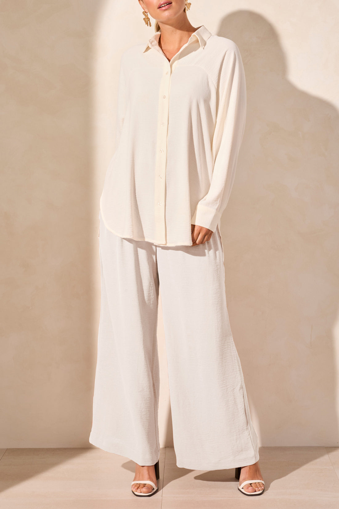 Tribal Spring/Summer 2025-5730O-4835-Flowy Raglan Sleeve Shirt-Coco Milk - The Coach Pyramids