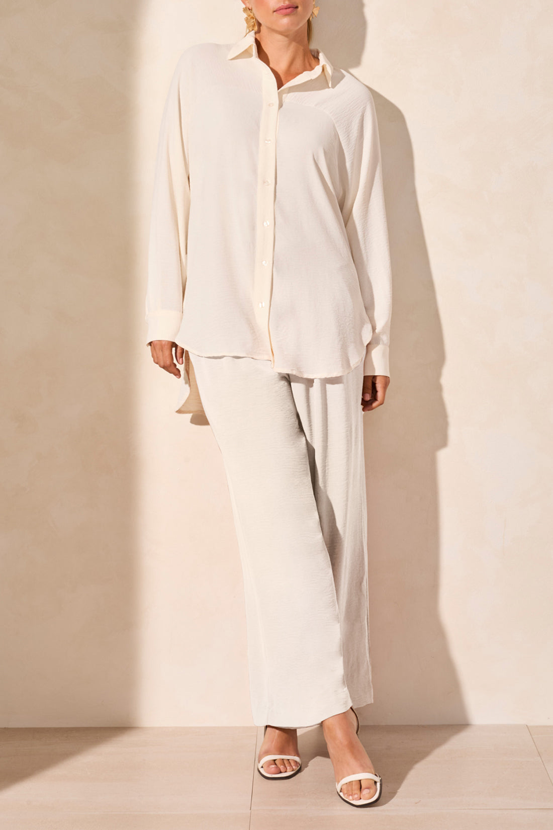 Tribal Spring/Summer 2025-5730O-4835-Flowy Raglan Sleeve Shirt-Coco Milk - The Coach Pyramids
