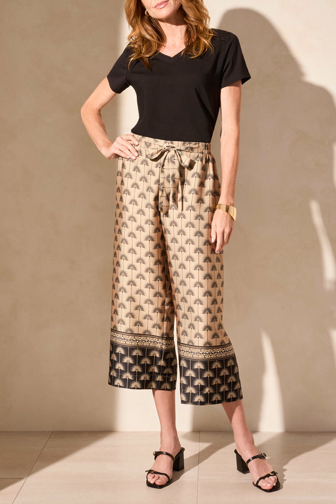 Tribal Spring/Summer 2025-5784O-4956-Border Print Flowy Pant-Soft Tan