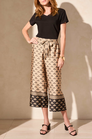 Tribal Spring/Summer 2025-5784O-4956-Border Print Flowy Pant-Soft Tan